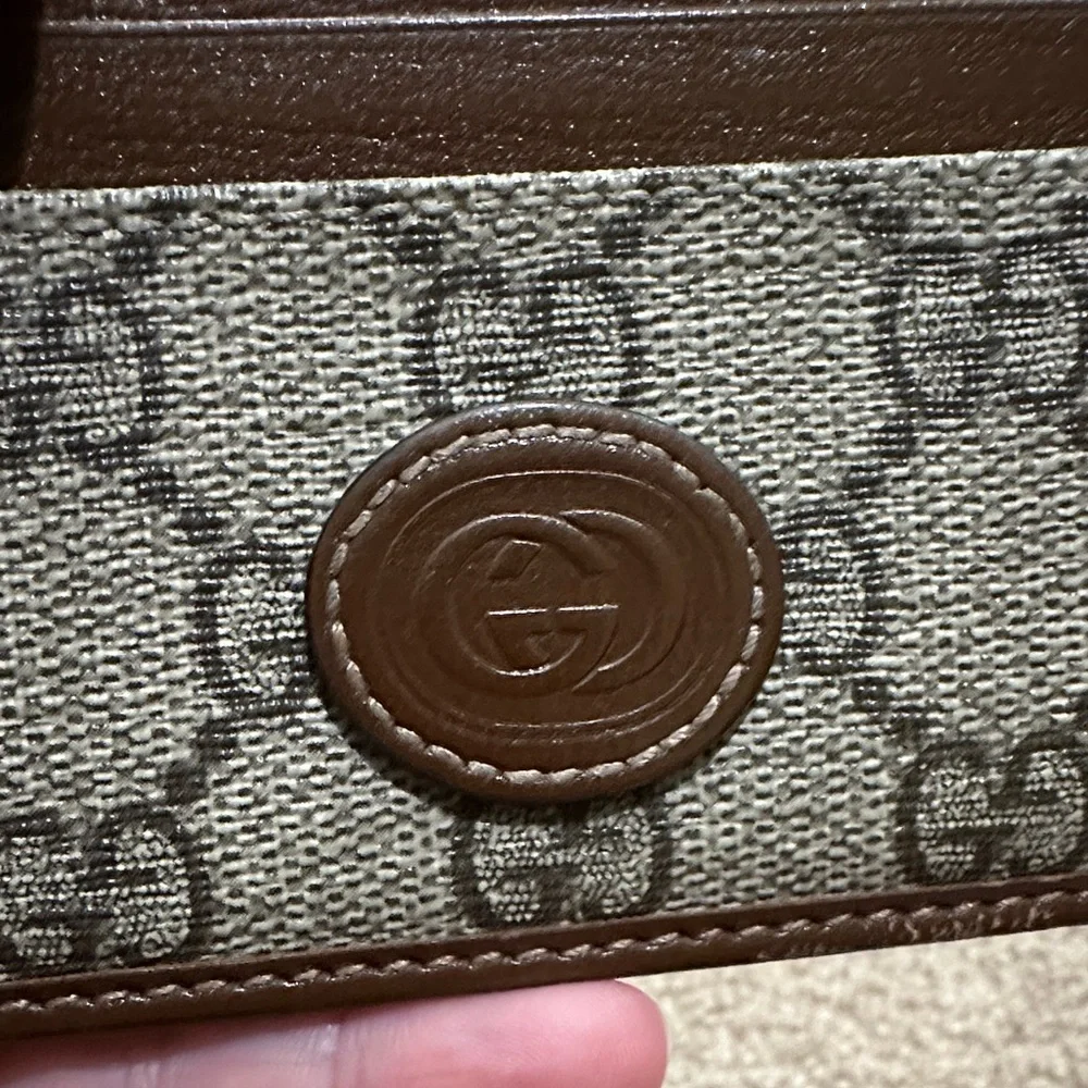Gucci 678002 GG Supreme Business Card Holder Brown and Gray Monogram - Picture 4 of 8